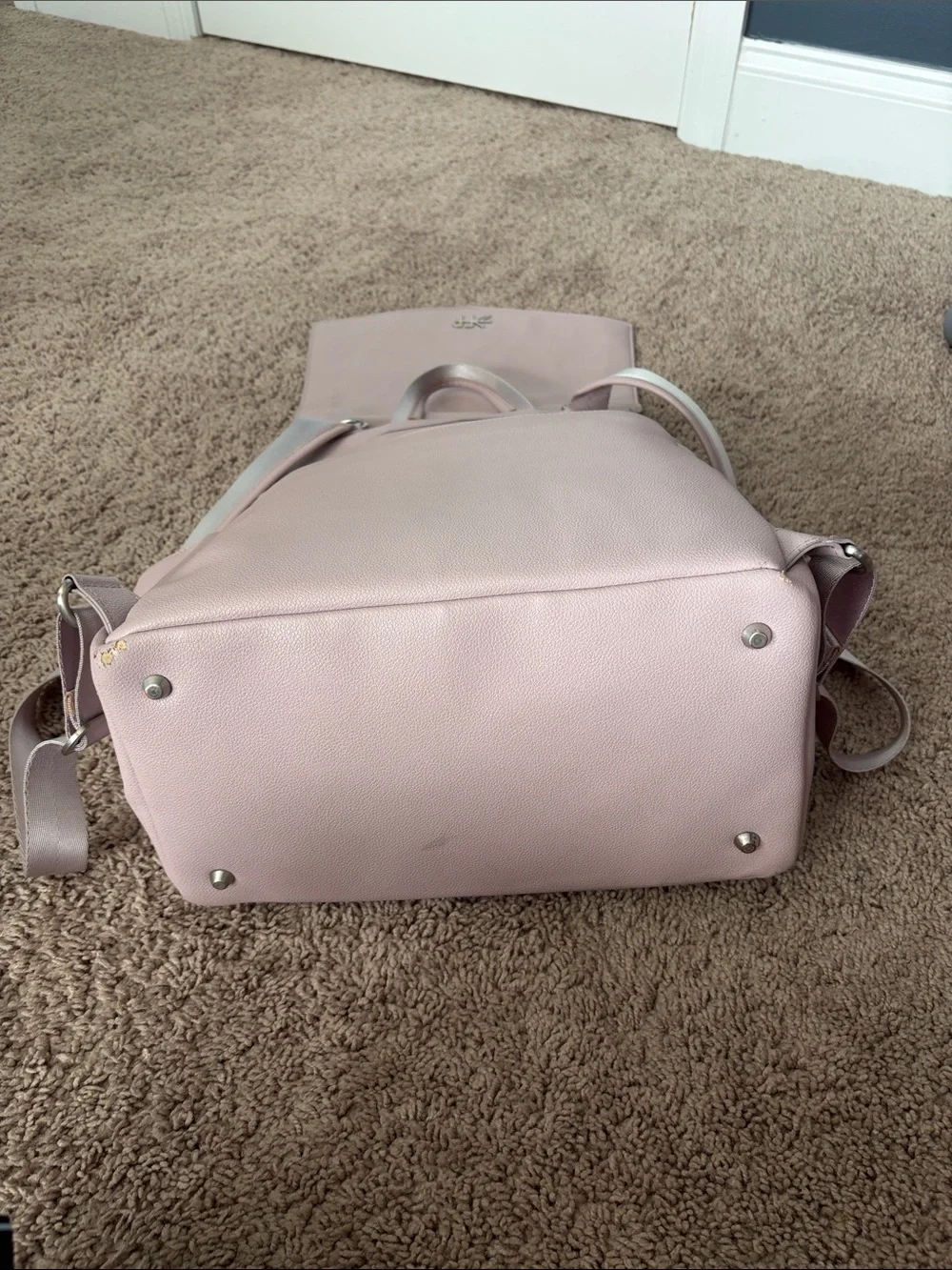 Freshly Picked Pale Pink Leather Diaper Bag Backpack - Women's Bag